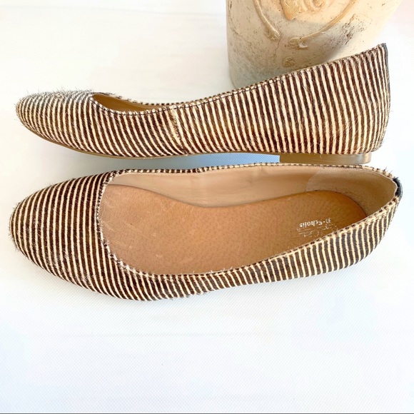 Dr. Scholls Calf hair brown stripe flats 7 - Picture 6 of 6
